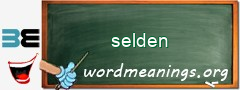 WordMeaning blackboard for selden